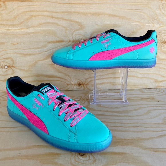 Puma Clyde South Beach Miami Palm Tree Teal Green - Picture 7 of 8